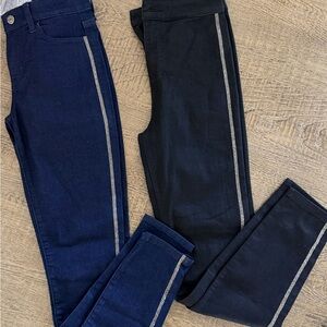 Guess Women's Skinny Jeans in Navy and Black with Metallic Trim